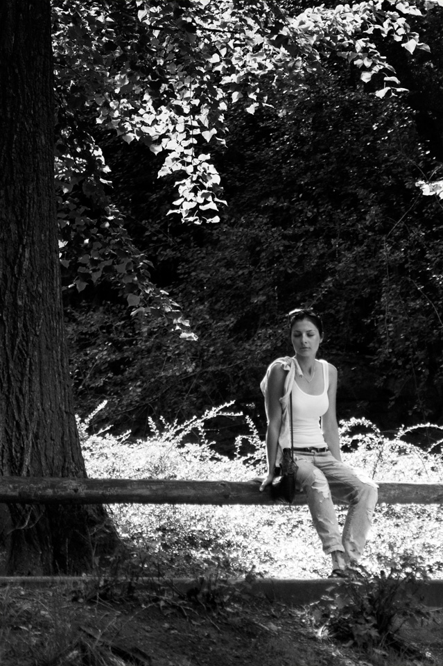 spící slečna v zoo