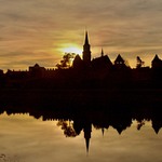 Západ slunce na kostelem sv.Jiljí - Nymburk