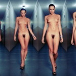 Lucie na chodbe pred ateliérom