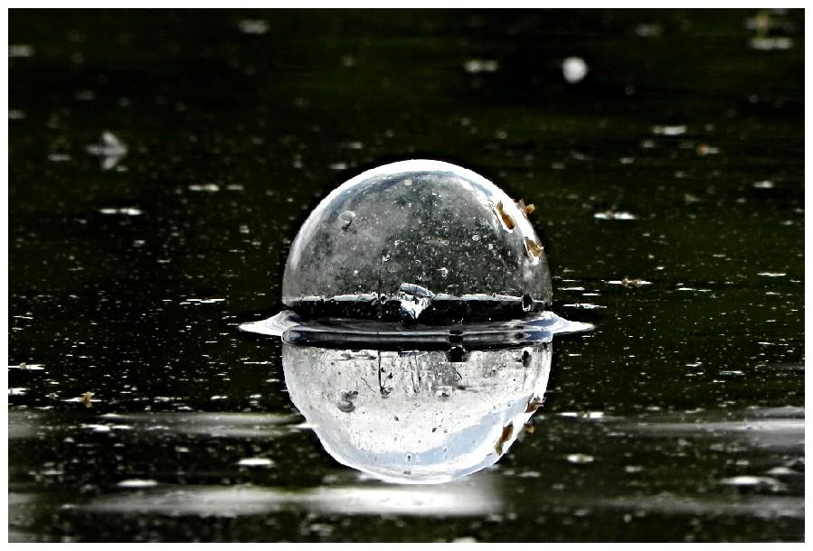 Nepotřebná žárovka na vodní hladině