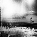 portrét s fontánou