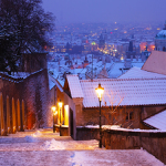 Zasněžené Nové zámecké schody