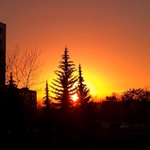 Zimní západ slunce