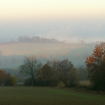 Mlhavé ráno z vrchu Vysoká