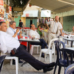 Polední siesta v kavárničce ve starém Jeruzalémě