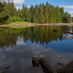 Šumava-Jezero u překopané hráze